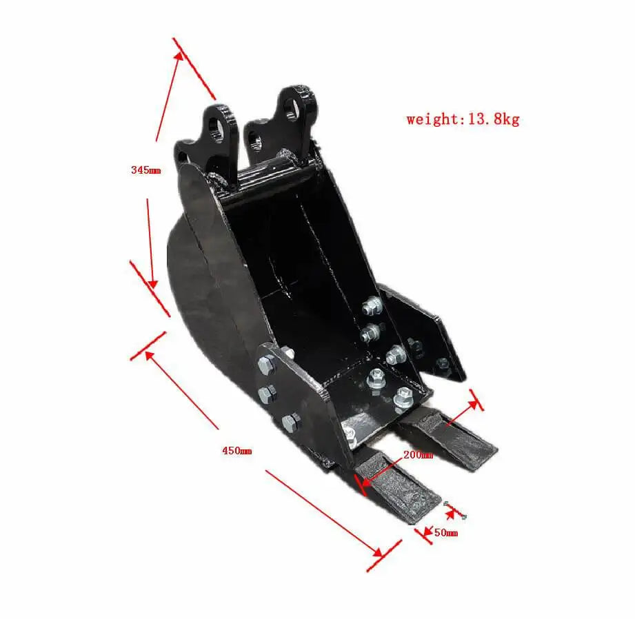 200mm Narrow Bucket Attachment for TYPHON Mini Excavators USA