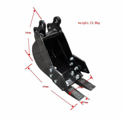 200mm Narrow Bucket Attachment for TYPHON Mini Excavators USA