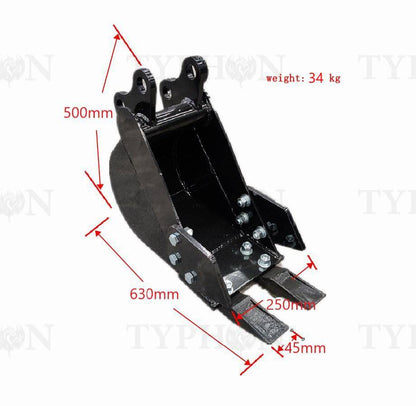 2-3.5 Tons Excavator Attachment 250mm Narrow Bucket Trenching Buckets 9.8 inch