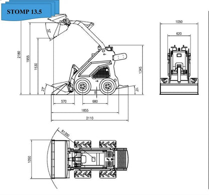 Brand New TYPHON STOMP 1,600lbs Mini Skid Steer 13.5hp Gas EPA Engine USA