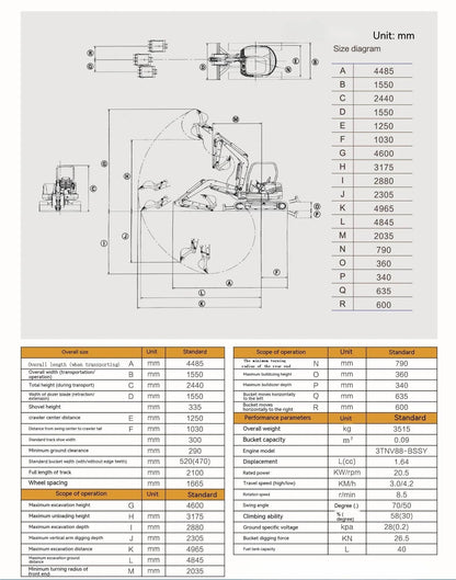 3.5, Ton Mini Excavator | CFG-KU45