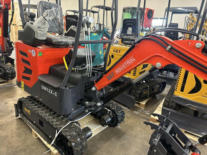 1 Ton, Upgraded Mini Excavator w/ Pilot Control & Swing Boom & Hydraulic Thumb | AGT-DM12X-C