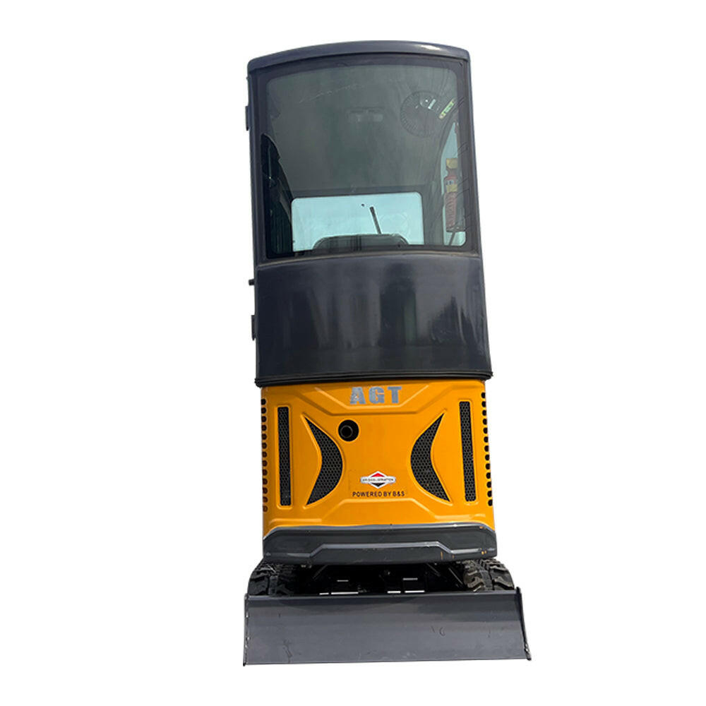 1 Ton, B&S Engine Mini Small Cab Excavator w/ Hydraulic Thumb & Swing Boom | AGT-DM13-C