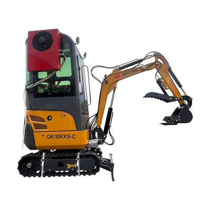 1-ton, Rato Engine Mini Excavator w/Air Conditioning & Enclosed Cab & Side Swing & Hydraulic Thumnb | AGT-QK18RXS-C