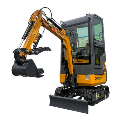 1-ton, Rato Engine Mini Excavator w/Air Conditioning & Enclosed Cab & Side Swing & Hydraulic Thumnb | AGT-QK18RXS-C