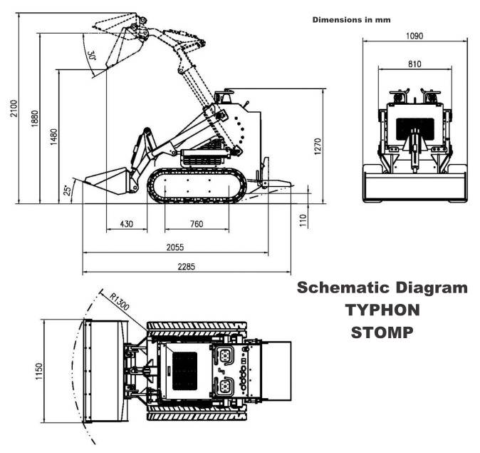 Brand New TYPHON STOMP 1,800lbs Mini Skid Steer 23HP Gas EPA Engine USA