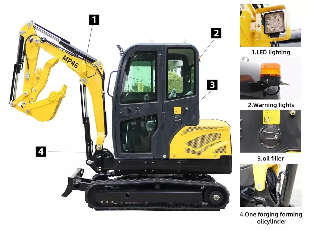2 TON Mini Excavator Farm Small Digger EPA Engine Cab