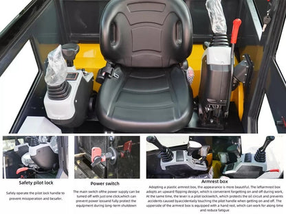 2 TON Mini Excavator Farm Small Digger EPA Engine Cab
