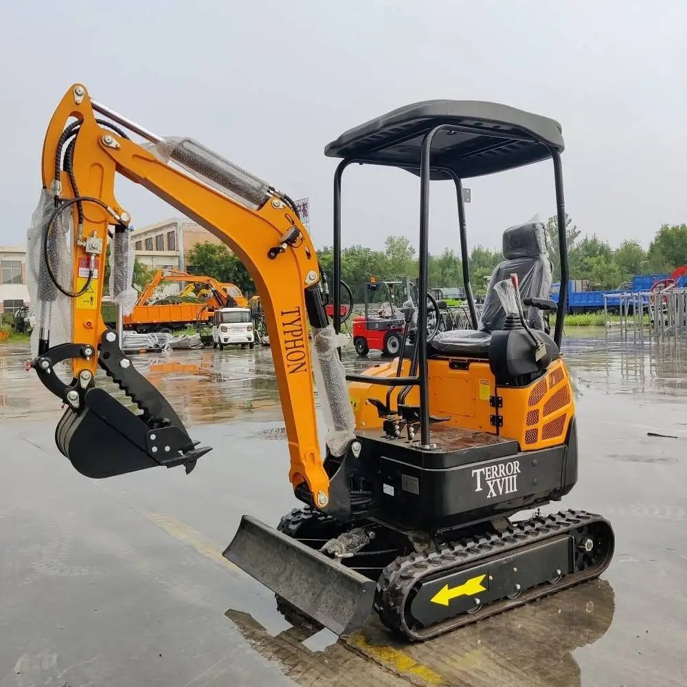 TYPHON TERROR XVIII Mini Excavator – 4000lbs EPA Certified USA KUBOTA D902 engine