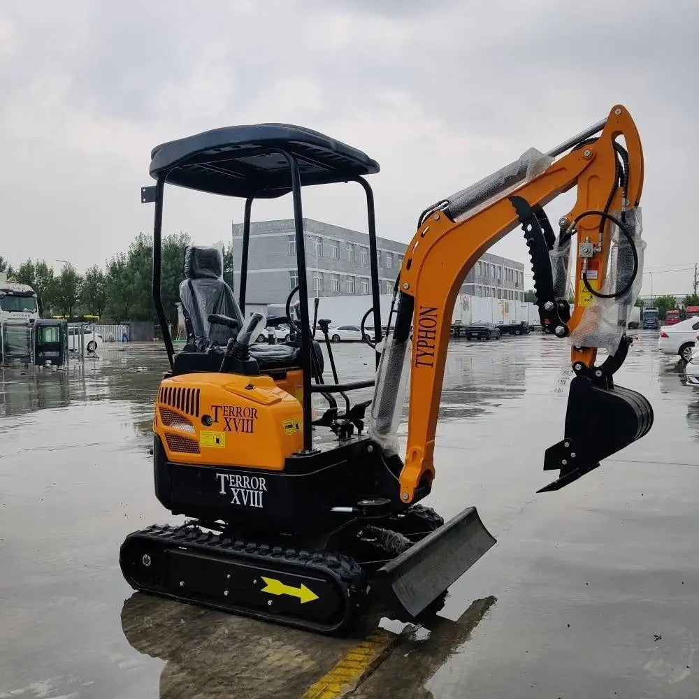 TYPHON TERROR XVIII Mini Excavator – 4000lbs EPA Certified USA KUBOTA D902 engine
