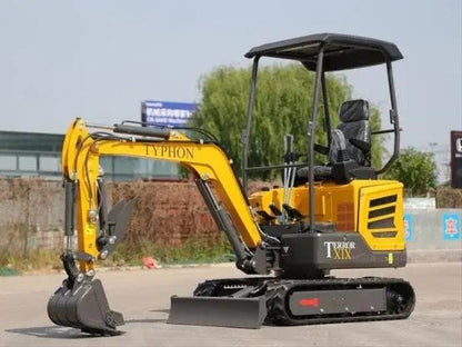 TYPHON TERROR XIX STORM Mini Excavator – 1.8 Ton Trench Digger with Boom Swing, Canopy