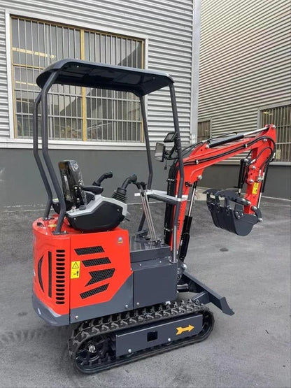 1 Ton, Upgraded Mini Excavator w/ Pilot Control & Swing Boom & Hydraulic Thumb & Features | AGT-DM12X-PLUS