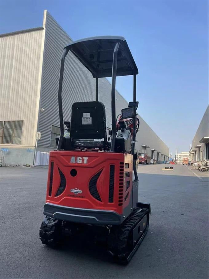 1 Ton, Upgraded Mini Excavator w/ Pilot Control & Swing Boom & Hydraulic Thumb & Features | AGT-DM12X-PLUS