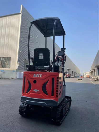 1 Ton, Upgraded Mini Excavator w/ Pilot Control & Swing Boom & Hydraulic Thumb & Features | AGT-DM12X-PLUS